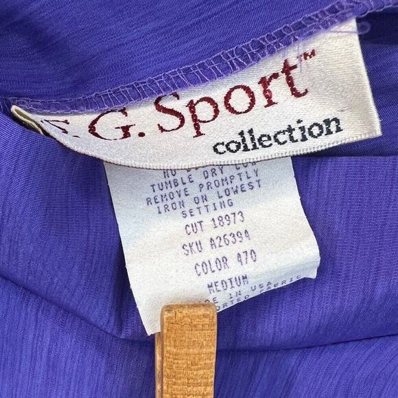 Vtg SG Sport Collection Womens Top Sz M Purple Sleeveless Keyhole Back Blouse - Picture 6 of 6